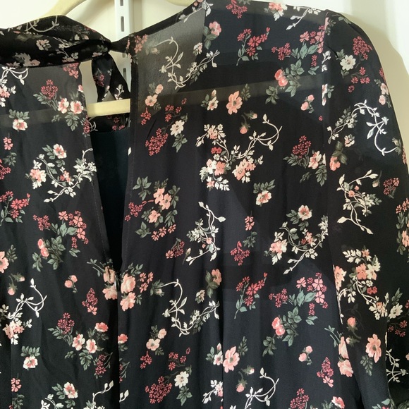 Reformation Bard Dress Mini Puff Sleeve Jolene Georgette Floral Size 12 - Picture 7 of 14